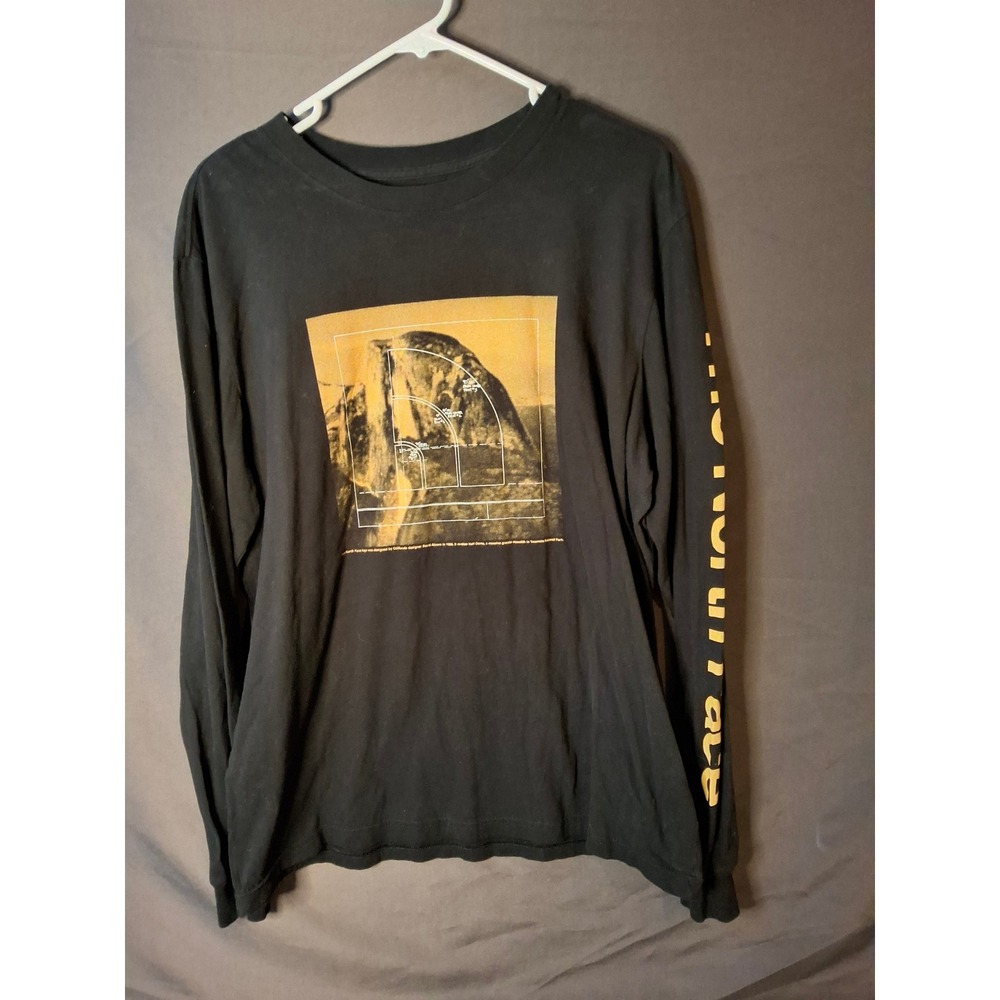 The North Face Mens Black Half Dome Blueprint Graphic Long Sleeve T-Shirt Large